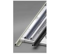 Bandes de garniture de bord de carrelage en alliage d'aluminium, protecteur d'angle de mur intérieur/couvercle de joint de sol, barres de transition de seuil de porte 3 pièces(C,0.41in/1.05cm)