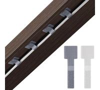 Bandes de Gestion des Câbles Sous Bureau,Trilancer Organiseurs de Câbles Auto-Adhésifs à Scratch, Clips de Câbles Flexibles pour Murs, Appareils de Cuisine,TV et Ordinateurs,Blanc & Gris (30 Pièces)