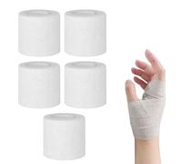 Bandes de Kinésiologie,Bandage Autoadhésif,Bande Adhesive Elastique Kinésiologie,Bandage Autoadhésif Cohésifs Bandes,Bande Adhésive Elastique,pour Doigts,Poignets,Genoux,5 Rouleaux,5cm X 4,5m,Blanc
