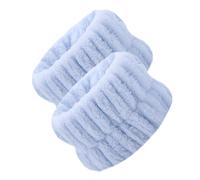 Bandes de lavage de poignet - Serviette de poignet moelleuse, 2 bracelets en polaire | Petit poignet spa corail, coussinet absorbant pour le nettoyage du visage, élastique pour les cheveux, bande de
