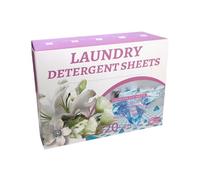 Bandes De Lessive Écologiques - 60 Feuilles À Base De | 16x12,5x5,5 Cm Détergent Pour Machine À Laver À Dissolution Rapide | Non Bio, Parfum Frais, Sans Gâchis, Gain De Place Pour Le Voyage À
