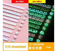 Bandes De Papier Origami Shoous Stars,Star,Décor À La Main Bricolage,Papier Pliant,Artisanat,Fournitures D'art,210 Feuilles - Type Angel-210sheets