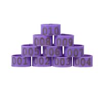 Bandes de Pattes de Volaille en Plastique Numérotées 001 à 100, 6 Couleurs, 100 Pièces, Anneaux à Clip, Réutilisables pour la Gestion de la Volaille (Violet)