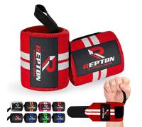 Bandes de poignet pour haltérophilie - Qualité professionnelle avec passants pour le pouce - Attelle de poignet - Pour homme et femme - Pour haltérophilie, crossfit, musculation (rouge et blanc, 13)