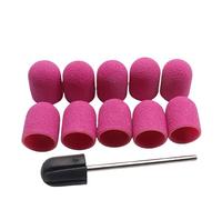 Bandes de Ponçage pour Ponceuse à Ongles 10 pièces avec forets à ongles for lime pied dissolvant de callosités manucure pédicure vernis Pour les prothésistes ongulaires(Pink 180Grit)