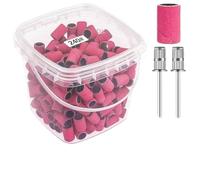 Bandes de Ponçage pour Ponceuse à Ongles 200 pièces de grain for Nail Art avec 2 forets à ongles for accessoires manucure et pédicure Pour les prothésistes ongulaires(240 rosered 200pcs)