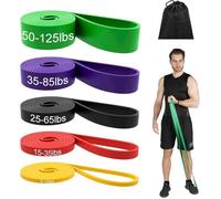 Bandes de résistance 208 cm - Lot de 5 niveaux de force, bandes élastiques pour Multicolore (vert, violet, ELASTIQUE DE RESISTANCE