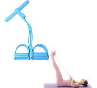 Bandes De Résistance, 4 Tubes avec Pédale De Traction, Corde De Tension Multifonction pour Débutantes Gym Abdominaux Taille Bras Jambes Étirements (Bleu)