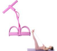 Bandes De Résistance, 4 Tubes avec Pédale De Traction, Corde De Tension Multifonction pour Débutantes Gym Abdominaux Taille Bras Jambes Étirements (Rose)