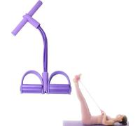 Bandes De Résistance, 4 Tubes avec Pédale De Traction, Corde De Tension Multifonction pour Débutantes Gym Abdominaux Taille Bras Jambes Étirements (Violet)
