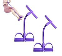 Bandes de Résistance Fitness - 2 pièces, 4 Tubes avec Pédale de Traction pour Chevilles et Bandes d'Étirement, avec Pédales Poignées, pour Abdominaux, Débutantes et Musculation des Bras & Jambes