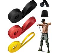 Bandes De Résistance Fitness-3 Pièces Bande Elastique Musculation Bandes Élastiques De Sport Pour Musculation Fitness Pilates Yoga Workouts Ancrage De Porte Et Sac De Rangement Inclu