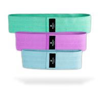 MATCHU - Bandes fessières - Bandes fesses - Lot de 3 - 45/65/75 KG - Tissu confortable - Trousse incluse - Vert/violet/bleu