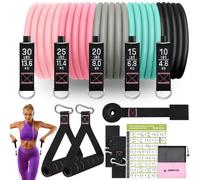 Bandes de résistance lourdes pour l'entraînement des femmes, bandes de résistance pour femmes, bandes élastiques pour exercices avec poignées, longues bandes de résistance pour physiothérapie, bandes