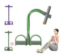 Bandes De Résistance pour Fitness - 4 Tubes À Pédale - Extracteur De Cheville - Corde Élastique De Traction Assis avec Pédale De Pied - Pédales Pull Cordes Élastique Sport Expander