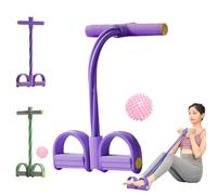 Bandes De Résistance pour Fitness - 4 Tubes À Pédale - Extracteur De Cheville - Corde Élastique De Traction Assis avec Pédale De Pied - Pédales Pull Cordes Élastique Sport Expander