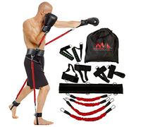 Bandes de Résistance pour la Boxe, Le MMA et Les Arts Martiaux, Développe la Puissance et la Rapidité de tes Coups Pieds/Poings, Équipement d’Entrainement Fitness/Conditionnement Physique (Rouge)