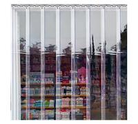 Bandes de rideaux commerciales en vinyle imperméable - Rideaux de porte en plastique durable pour magasins, entrepôts, garages, arrière-cours et cours (180 x 280 cm) - Solution d'intimité industrielle