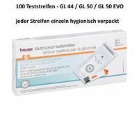 Bandes De Test 100 X Beurer GL 44/50/50 EVO Test De Glycémie Blister DLUO 1-2026