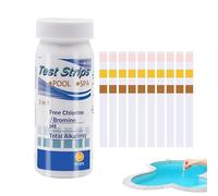 Bandes De Test 7 En 1 Pour Piscine Et Spa, Tester Avec Précision Le Brome, L'alcalinité Totale, Chlore Libre Languette Piscine Test Eau Ph,Chlore Le Brome, La Dureté Totale