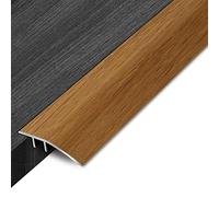 Bandes de Transition de Sol, Bande de Transition Robuste for Sol Moquette sur carrelage, Bande de Transition de seuil métallique Effet Grain de Bois(B)