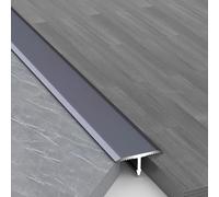 Bandes de transition de sol, en aluminium, 1 à 1,2 mm d'épaisseur, durable, pour lames de sol stratifié, transition de sol en vinyle, les sols plats en bandes de séparation comblent l'écart (Grijs, L