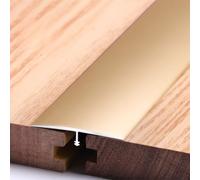 Bandes de Transition en T, moulures en T en Aluminium Robustes pour Bois, carrelage, Bandes de Transition imperméables pour revêtements de Sol - Bordures découpables(Or)