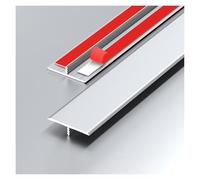 Bandes de transition pour sol en T, Bande de transition de sol autocollante en alliage d'aluminium en forme de T, multicolore, plusieurs tailles(Silver,4CM*90CM)