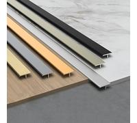 Bandes de transition pour sol, Lot de 3 moulures en T en alliage d'aluminium, multicolores, plusieurs tailles(Schwarz,10mm/0.39in)