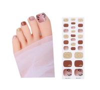 Bandes de vernis pour ongles des orteils autocollants en gel scintillant films à ongles complets semi-durci pour femmes filles enfants semi-durcis autocollants à paillettes polonaises