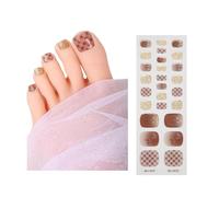 Bandes de vernis pour ongles des orteils autocollants en gel scintillant films à ongles complets semi-durci pour femmes filles enfants semi-durcis autocollants à paillettes polonaises