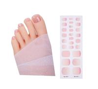 Bandes de vernis pour ongles des orteils autocollants en gel scintillant films à ongles complets semi-durci pour femmes filles enfants semi-durcis autocollants à paillettes polonaises