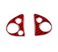Bandes Décoratives Intérieures Voiture Pour Infiniti FX 2009-2013 QX70 2014 + Couverture De Panneau De Volant En Fiber De Carbone Autocollant Décoratif Accessoires(Red A)