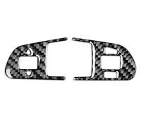 Bandes Décoratives Intérieures Voiture Pour Q7 2007-2012 2013 2014 2015 2 Pièces En Fiber De Carbone Voiture Intérieur Volant Bouton Couverture Autocollant Décoratif
