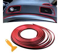 Bandes décoratives pour intérieur de voiture, 5 m, universelles, bande de garniture pour automobile, accessoires décoratifs, bande flexible pour décoration incluant un outil d’installation (rouge)