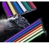 Bandes décoratives pour prise d'air conditionné de voiture Fournitures d'intérieur modifiées Placage électrolytique Forme en U Rouge vif_10-pack