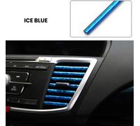 Bandes décoratives pour prise d'air conditionné de voiture Fournitures d'intérieur modifiées Placage électrolytique Forme en U Bleu glacier brillant_10-pack