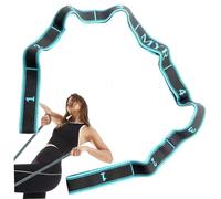 Bandes d'exercice, sangle de yoga pour étirer 9 boucles bandes élastiques sangle d'étirement flexible 39, 4 x 1, 4'' exercice avec des marques numériques pour les exercices de yoga, danse et gymn