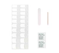 Bandes d'ongles en gel semi-durci, pointe française, 20 pièces, pointes blanches, Base transparente, Kit d'autocollants pour ongles en Gel, fonctionne en Gel, enveloppes d'ongles en (White, One Size)
