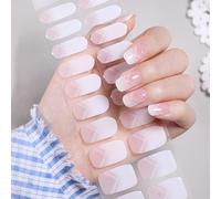 Bandes D'ongles En Gel Semi-Durcies - Autocollants En Gel Doux Et Autocollants - 20 Autocollants - Bandes De Gel Brillantes Pour Manucure - Lampe Uv/Led Nécessaire (252-Géométrie França )[X801]
