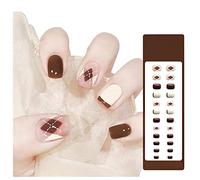 Bandes d'ongles en gel semi-durcis 24pcs, autocollants d'art d'ongles conseils de manucure décoration d'ongles pour femmes filles (couleur: C) (A)