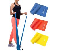 Bandes élastiques de résistance, Theraband, Fitness, Yoga, Pilates, tonification, Musculation, Lot de 3 avec 3 niveaux de difficult