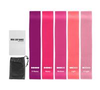Bandes Élastiques Fitness, Set De 5 Bandes, 5 Niveaux De Tension, Corde De Tension Multifonction, Bande De Boucle d'exercice De Remise en Forme De Résistance, pour Les Squats De Yoga Et De Fessiers