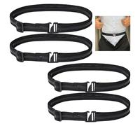 Bandes élastiques pour hommes 4 pièces, ceinture cachée, ceinture pliable, ceinture de pantalon de costume, ceinture élastique antidérapante
