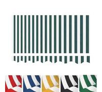 Bandes en tissu de rechange pour auvents rétractables manuels - 150 cm, 200 cm, 250 cm - Avec cantonnière - Vert - 360 x 300 cm
