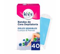 Bandes Épilatoire Corporelles Veet Bandas De Cera Pure Peau sensible Jambes [