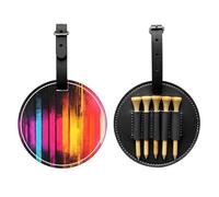 Bandes fluorescentes en sac de rangement noir imprimé pour tees de golf - pour homme uniquement, matériau PU durable, facile à transporter, améliore l'expérience de golf