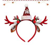 Bandes Frontales de Noël - Accessoires Festifs à Cornes de Cerf et Père Noël,Bandeau Cheveux Festif | Pour Événements Saisonniers Mariage Concert Célébrations