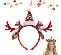 Bandes Frontales de Noël - Accessoires Festifs à Cornes de Cerf et Père Noël,Bandeaux Tendances - pour Femmes Filles Vacances Réunions Familiales Mariages Concerts Célébrations