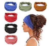 Bandes larges pour femmes, bandes de cheveux élastiques douces antidérapantes, Yoga, course à pied, sport, entraînement, gymnastique, Turban Bandana Bleu marine